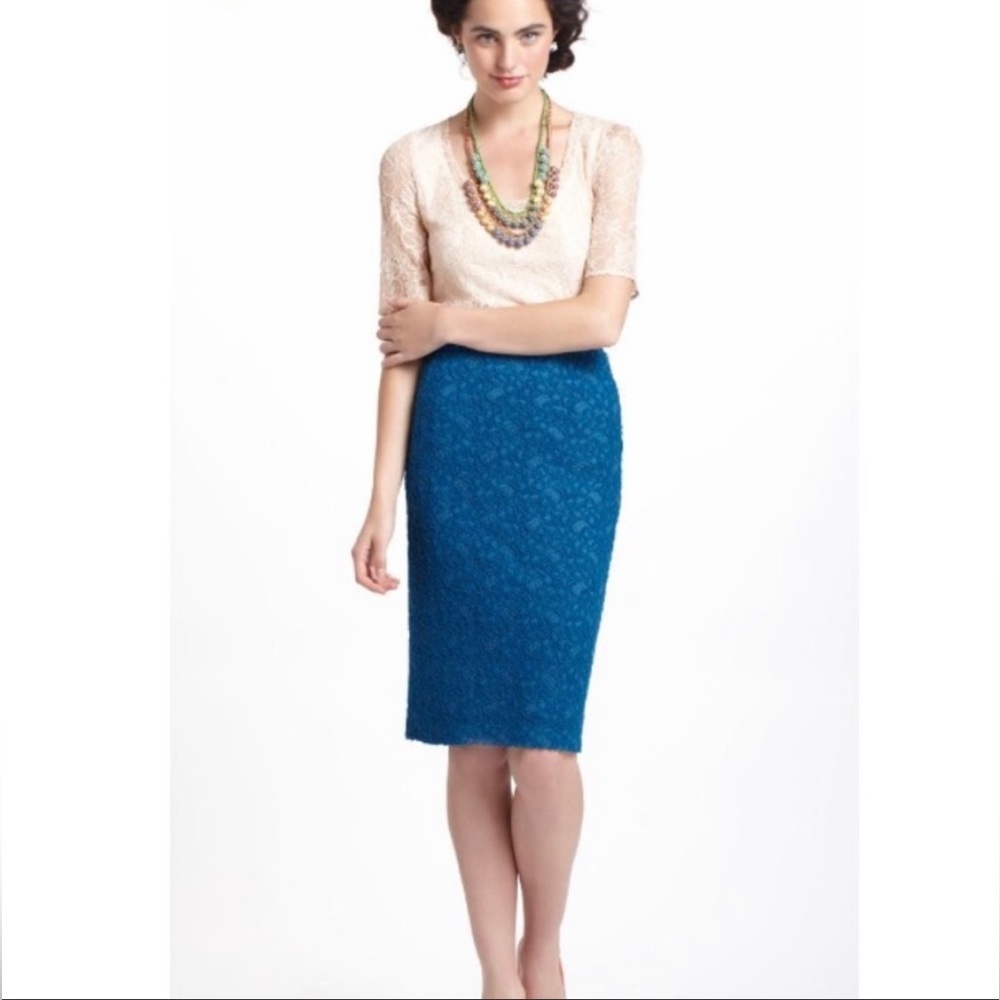 Anthropologie Moulinette Soeurs Lapis Lace Skirt Size 4
